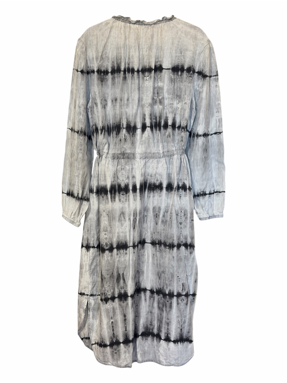 Cloth & Stone Anthropologie Midi Dress Grey Tie Dye Tencel XL Drawstring Ruffle - Picture 5 of 12